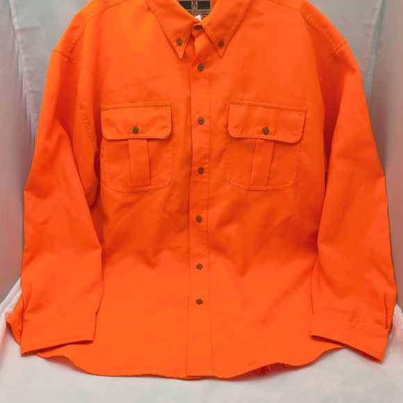 Orange Shirt Deer Hunting Outdoor Casual Game Winner Sportswear EUC Mens Sz XXL - Picture 2 of 8